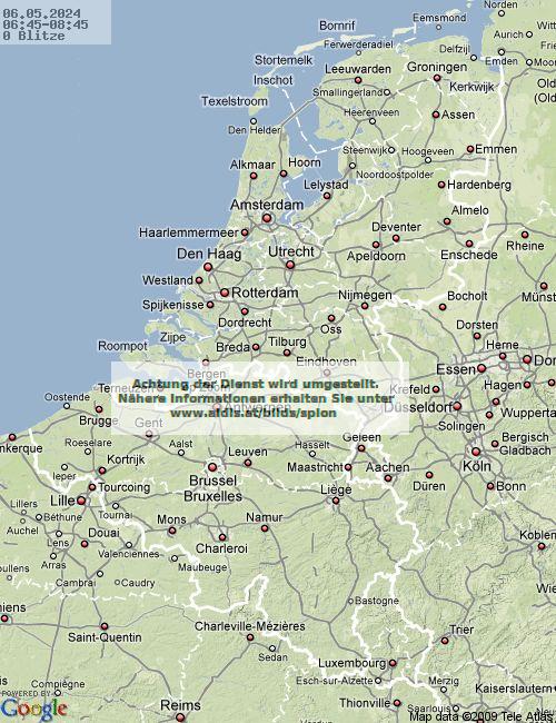 Lightning Netherlands 06:45 UTC Mon 06 May